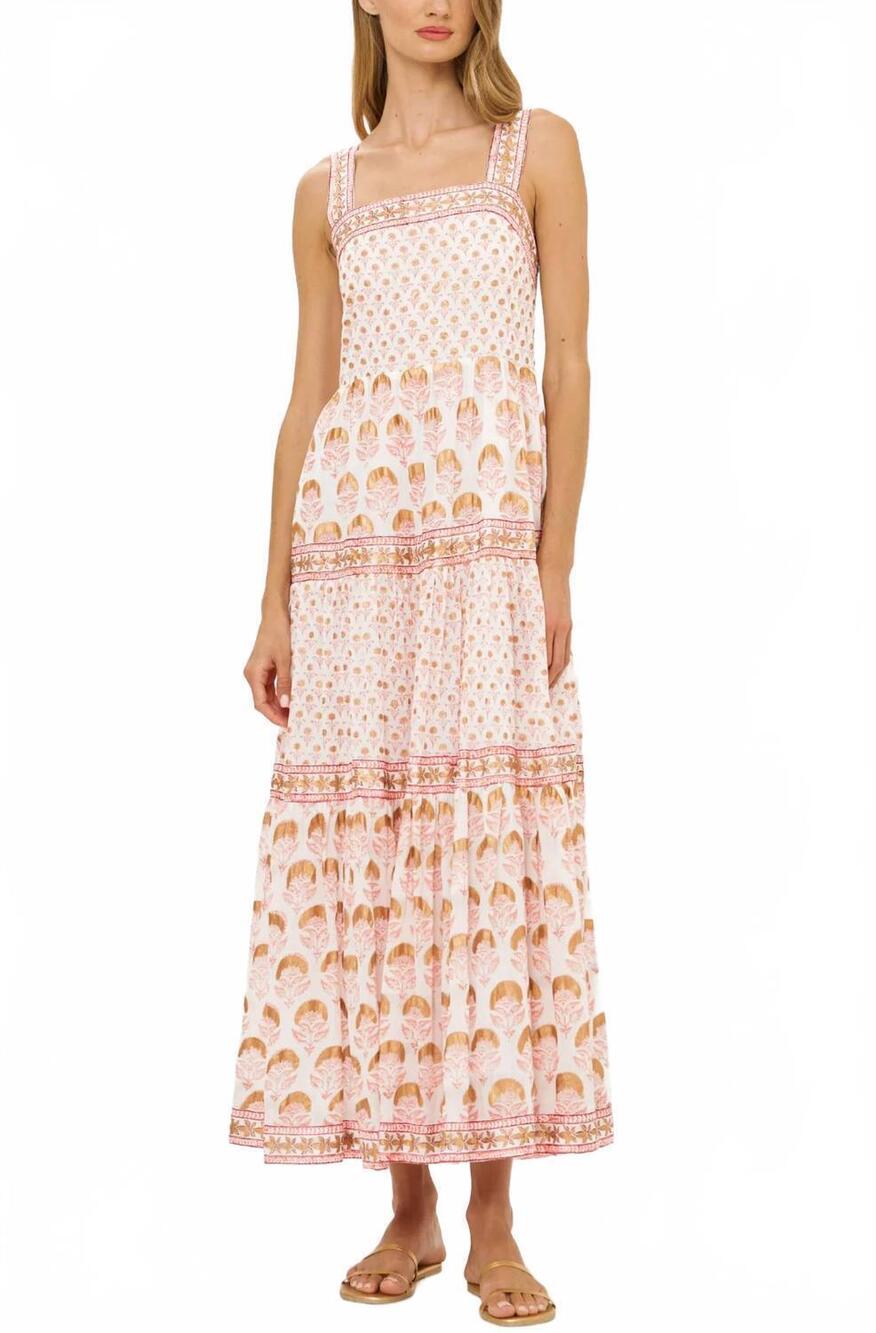 NEW OLIPHANT strappy maxi dress in arbor coral
